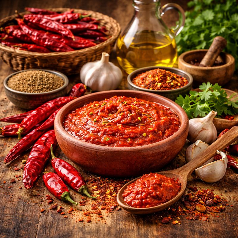 Harissa - Pâte piquante tunisienne aux piments rouges