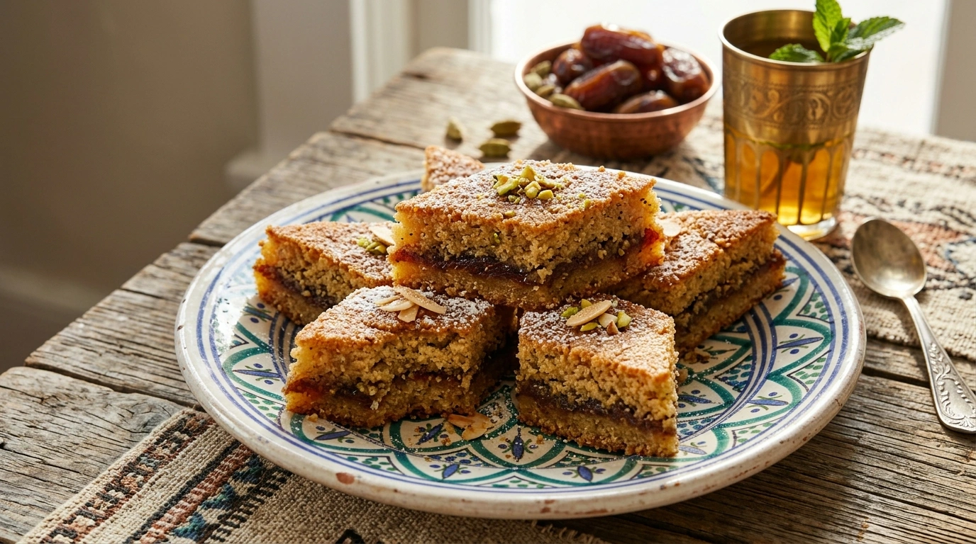 Bradj aux Dattes : Gâteau Algérien Moelleux à la Semoule et Cardamome