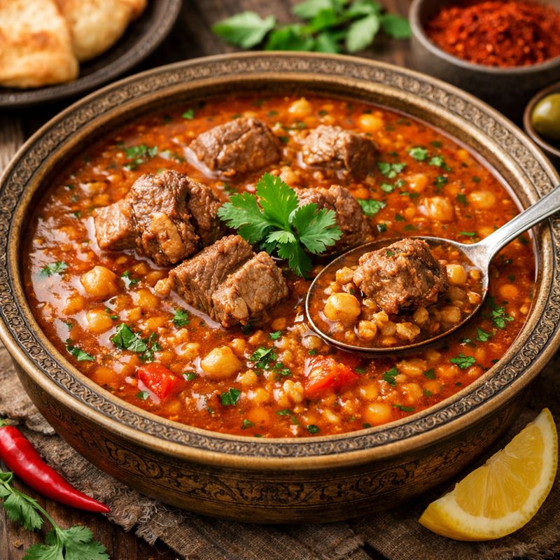 Chorba Frik Algérienne - Soupe Traditionnelle au Blé Vert