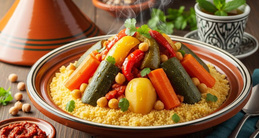 Couscous Algérien aux Légumes - Plat Traditionnel Végétarien