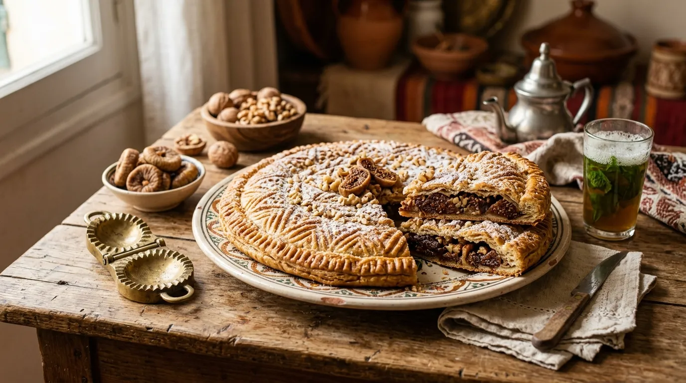 Galette Algérienne Farcie aux Figues et Noix : Recette Authentique de Kaak Nakache