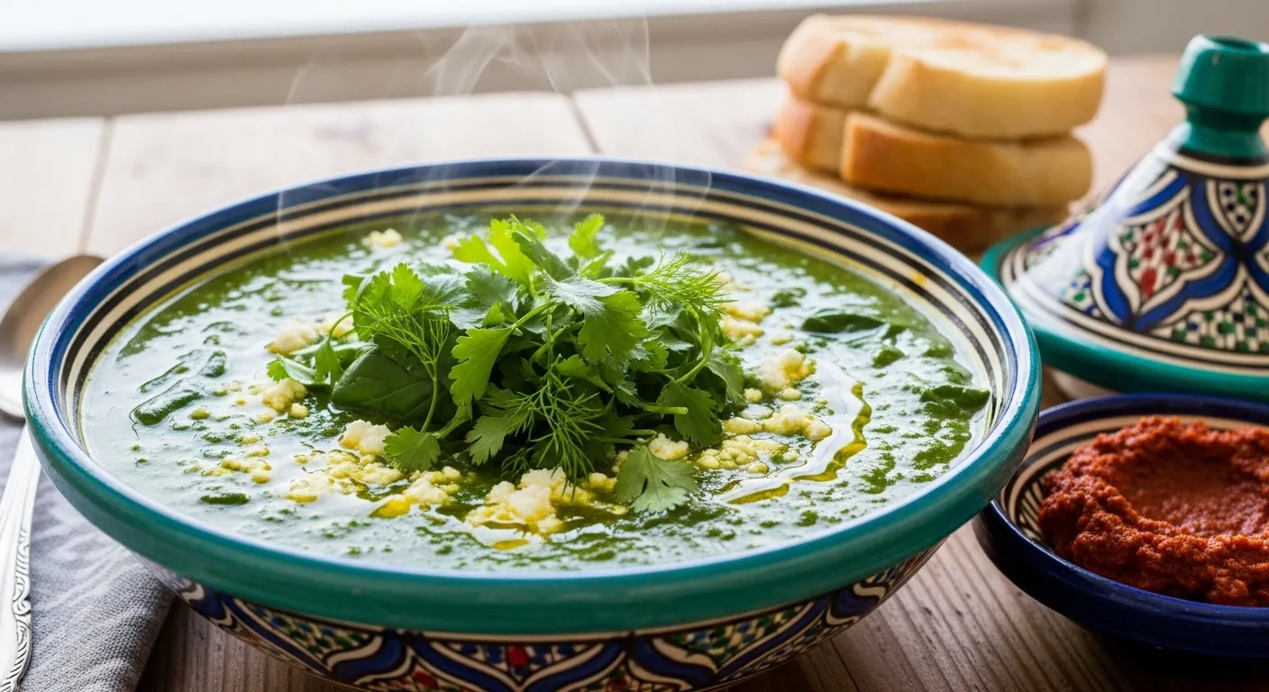 Harira Verte aux Épinards et Herbes Fraîches : Recette Printanière Marocaine