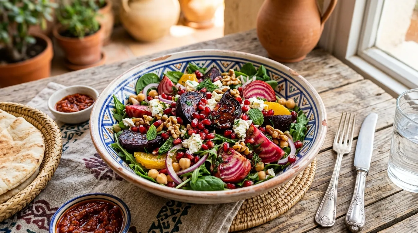 Salade Gourmande de Betteraves Rôties et Grenade à la Tunisienne