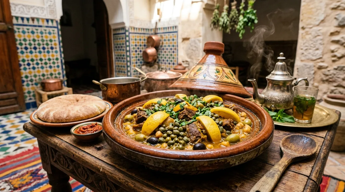 Tajine de Veau aux Câpres et Citrons Confits : Recette Authentique de Meknès